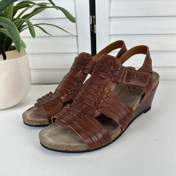Taos Footwear Shoes - Taos Brown Tradition Sandal Cork Wedge Heel Ankle Strap Comfort Shoe EU 40 9-9.5